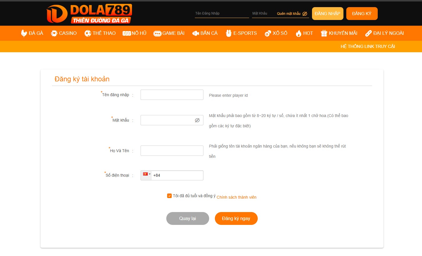 Rút tiền Dola789 - Duyệt nhanh gọn, tiền về trong phút mốt 1 Đăng nhập để bắt đầu Rút tiền dola789