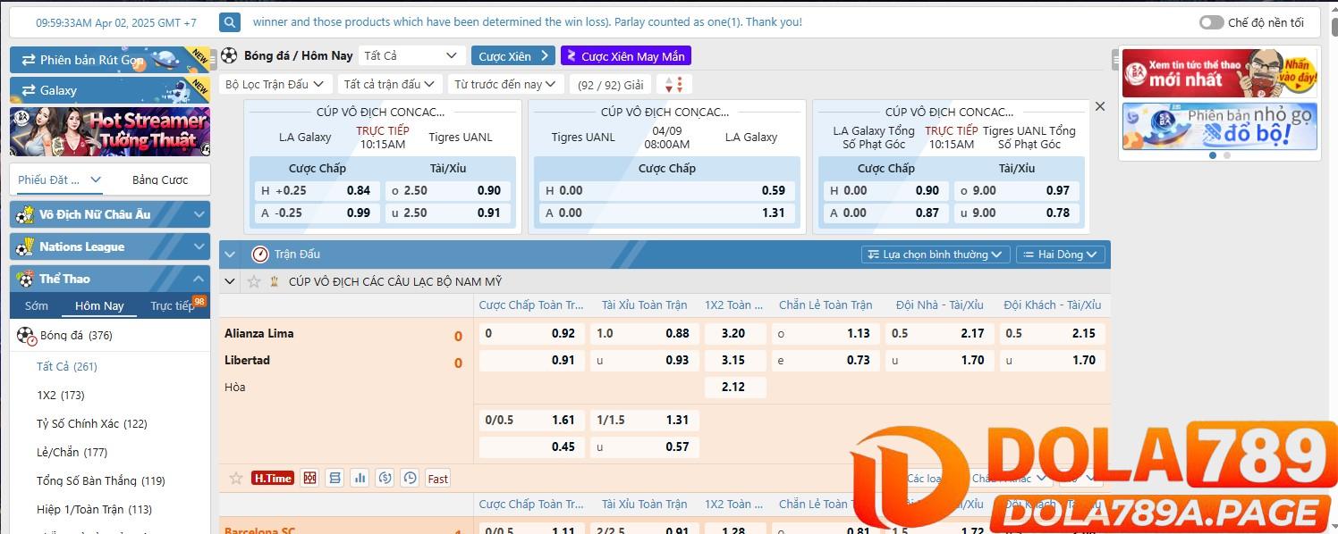 Cá cược thể thao Dola789 - Kèo nhà cái tốt nhất hôm nay 1 Các bộ môn thể thao hấp dẫn